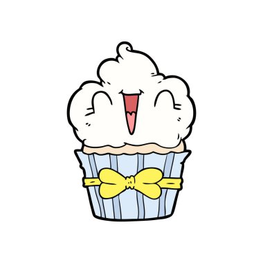 vektör çizim karikatür cupcake