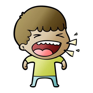 adam gülüyor karikatür vektör çizim