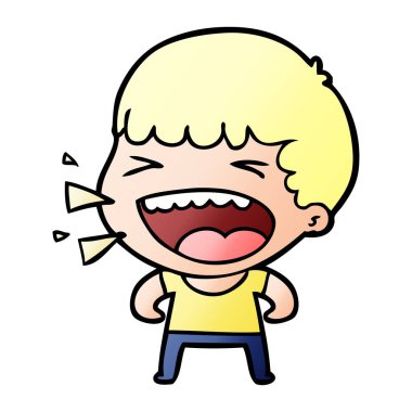 adam gülüyor karikatür vektör çizim