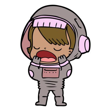 çizgi film konuşan astronot esneme