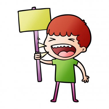 adam gülüyor karikatür vektör çizim