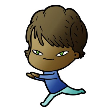 vektör çizim karikatür mutlu kadın