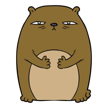 karikatür rahatsız ayı yorgun