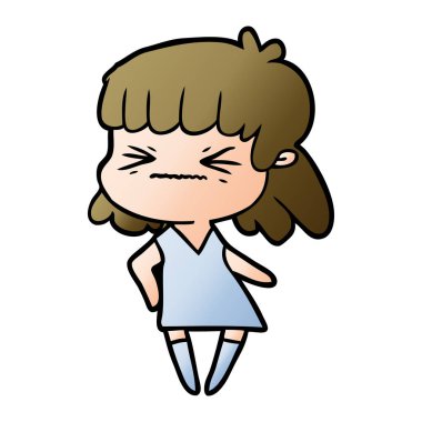 vektör çizim karikatür kızgın kız