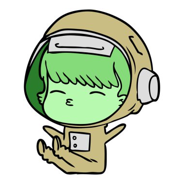 vektör çizim karikatür meraklı astronot