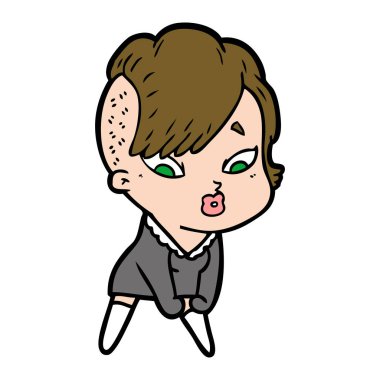 vektör çizim karikatür sürpriz kız