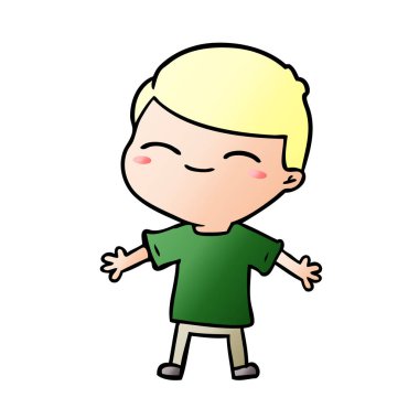 vektör çizim karikatür boy gülümseyerek