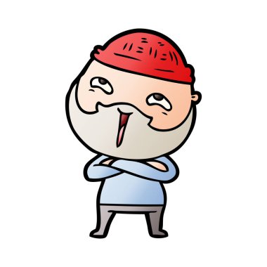 Çizgi film mutlu sakallı adam