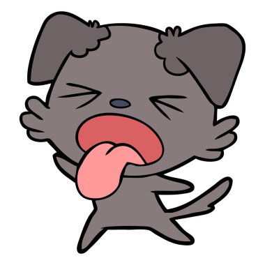 vektör çizim karikatür köpek bıkkın