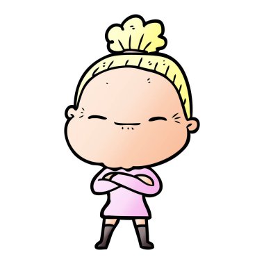 çizgi film huzurlu yaşlı kadın