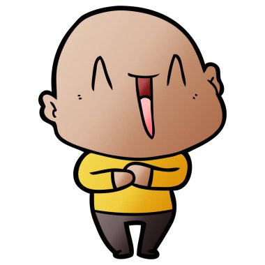 vektör çizim karikatür kel adam