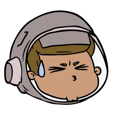 çizgi film astronot yüz vurguladı