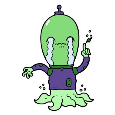 Çizgi film uzaylılarının vektör çizimi