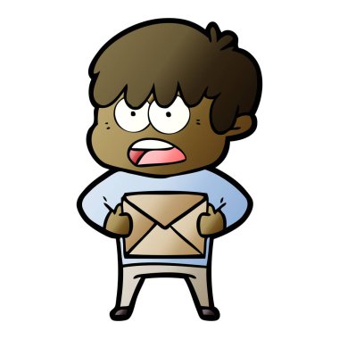 endişeli çizgi film çocuk vektör çizim