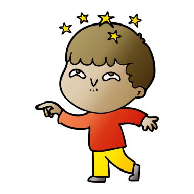 vektör çizim karikatür çocuk hayret