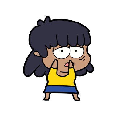 vektör çizim karikatür yorgun kadın