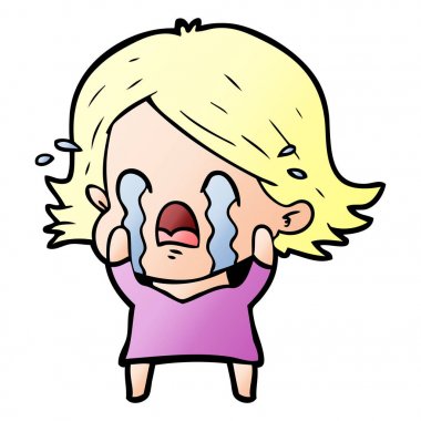 vektör çizim karikatür adam ağlıyor