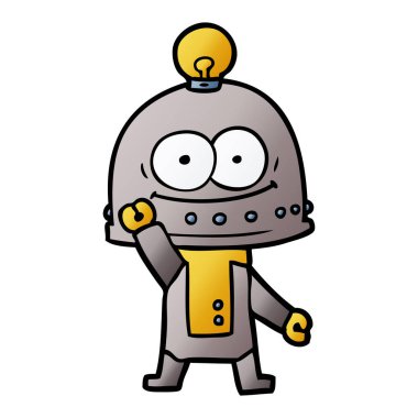 ampul ile mutlu karton robot