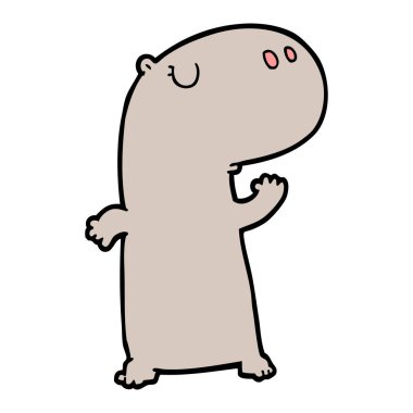 Çizgi film Hippopotamus 'un Vektör İllüstrasyonu