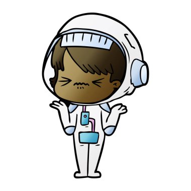 vektör çizim karikatür astronot kadın