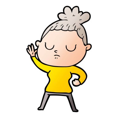 vektör çizim karikatür sakin kadın