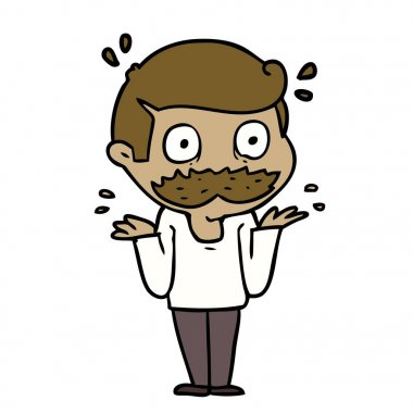 çizgi film adam şok bıyıklı