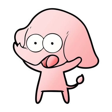 vektör çizim sevimli çizgi fil