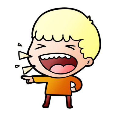 adam gülüyor karikatür vektör çizim