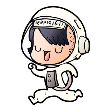 vektör çizim karikatür astronot kadın