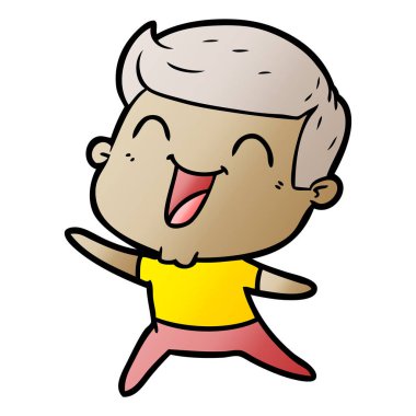 vektör çizim karikatür man gülüyor