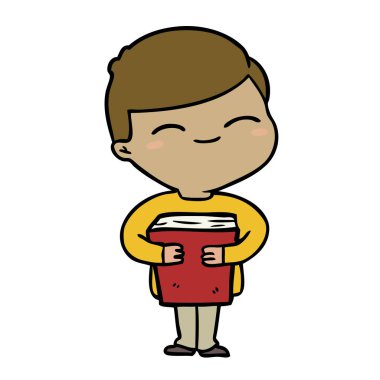 vektör çizim karikatür boy gülümseyerek