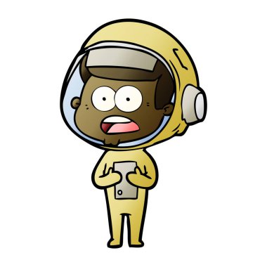 Çizgi film astronotunun vektör çizimi