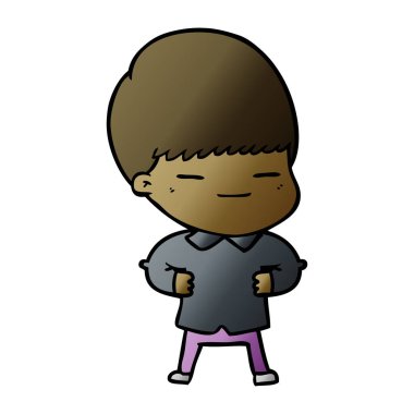 vektör çizim karikatür kendini beğenmiş çocuk