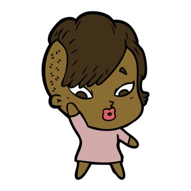 vektör çizim karikatür sürpriz kız