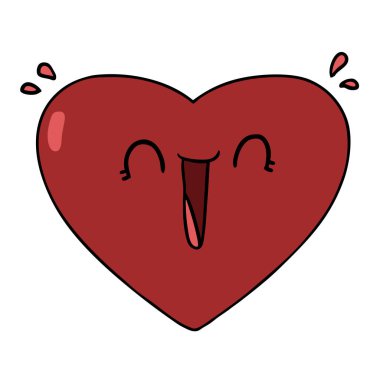 Vektör çizim karikatür mutlu kalp