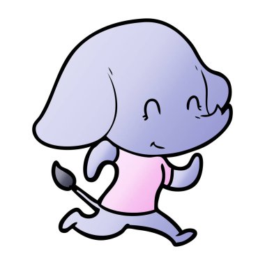 vektör çizim sevimli çizgi fil