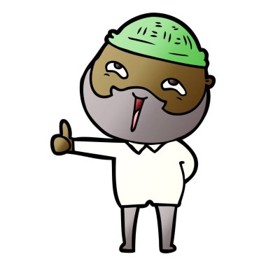 Çizgi film mutlu sakallı adam