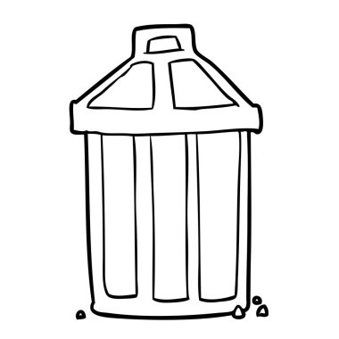 eski metal çöp kutusu, çizgi çizme