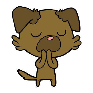 vektör çizim mutlu karikatür köpek