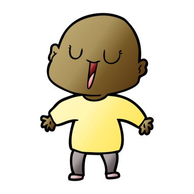 vektör çizim karikatür kel adam