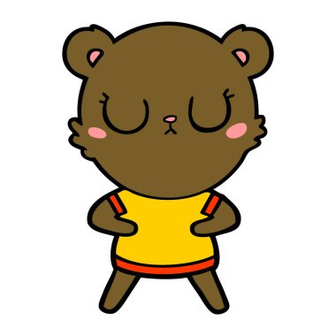 huzurlu karikatür ayı vektör çizim