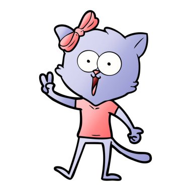 Çizgi film kedisinin vektör çizimi