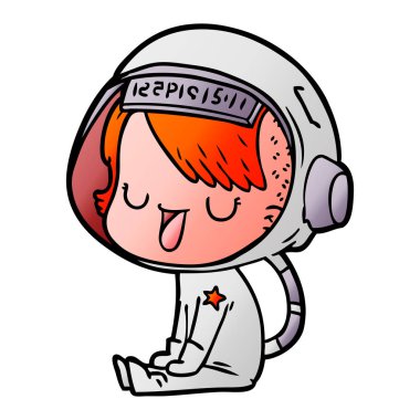 vektör çizim karikatür astronot kadın