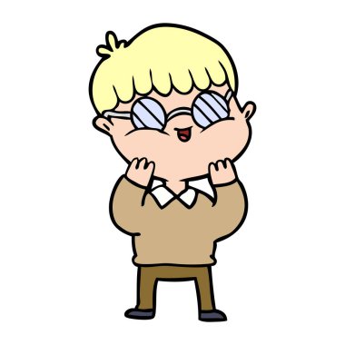 çizgi film çocuk gözlük takıyor