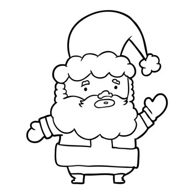 çizim için bir Noel Baba sallayarak