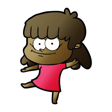 Çizgi filmdeki kadının vektör çizimi