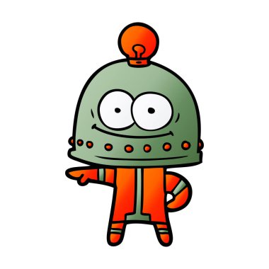 ampul ile mutlu karton robot