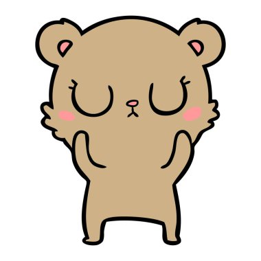 huzurlu karikatür ayı vektör çizim