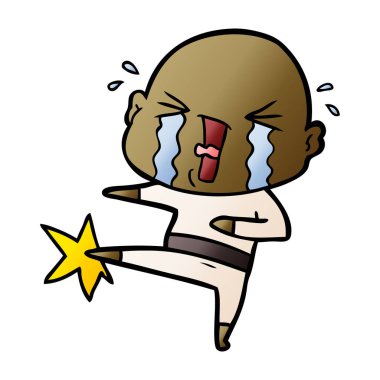 çizgi film ağlayan kel adam