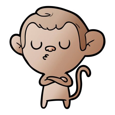 Çizgi film maymununun vektör çizimi